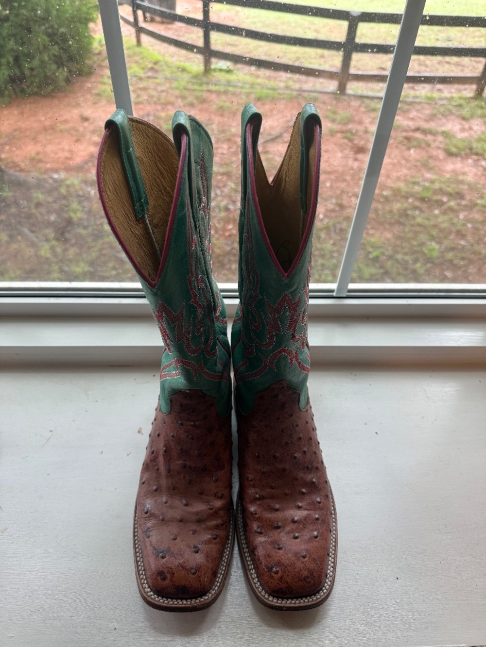 Macie Bean Square Toe Ostrich boots